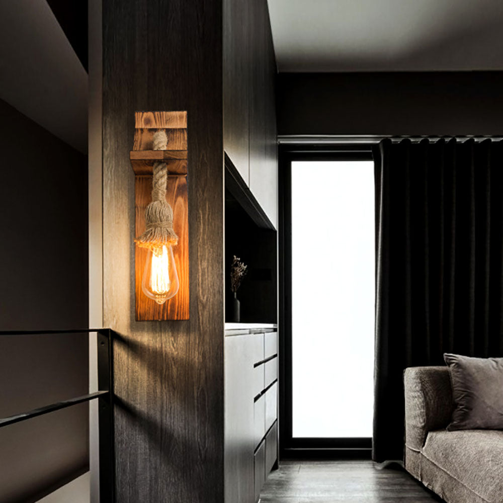 RopeBeam | Wall Lamp made of Wood and Rope3