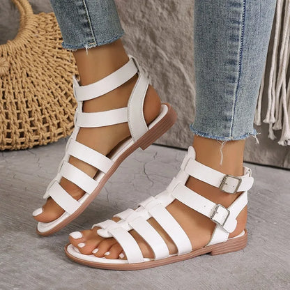 Ava | Elegant Women's Sandals Brown White