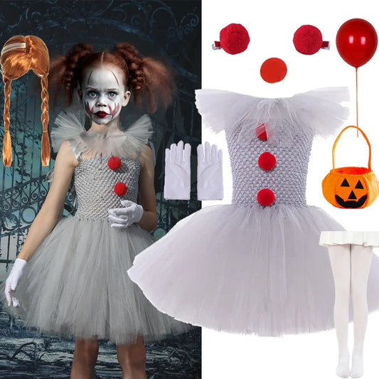 Charlotte | Creepy Clown Tutu Dress – Spooky Halloween Costume