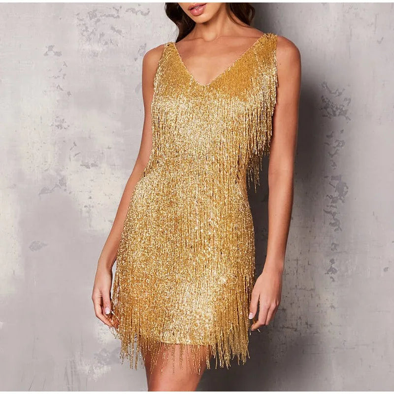 Variant image for Glamorous Sequin Feather Mini Dress for Women - Stylish Cocktail Dresses-1