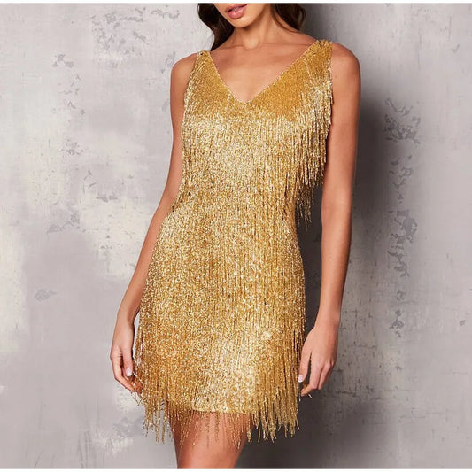 Variant image for Glamorous Sequin Feather Mini Dress for Women - Stylish Cocktail Dresses-1