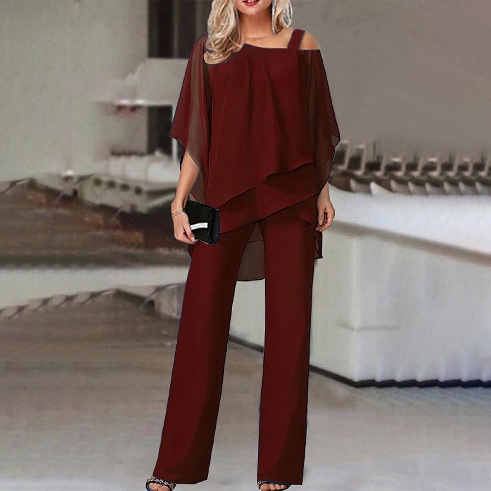 Variant image for Couture-Moda - Elegant Women's Cold Shoulder 2-Piece Set for Effortless Style-25