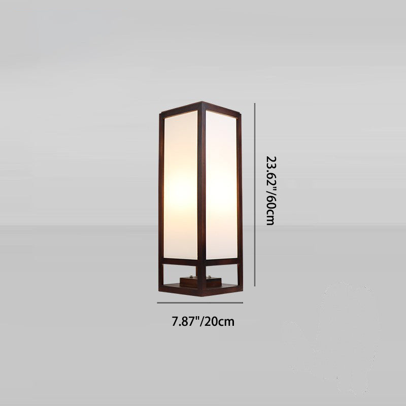 HanLume | Wooden Floor Lamp with Classic Parchment Shade