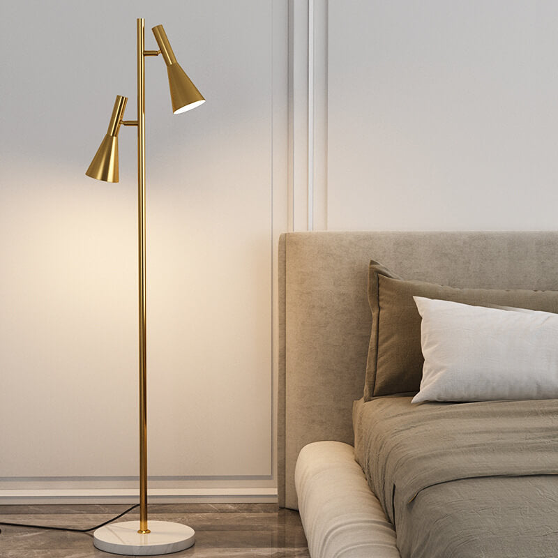DuoHorn | Nordic Minimalist Horn Shade Rotatable 2-Lamp Floor Lamp