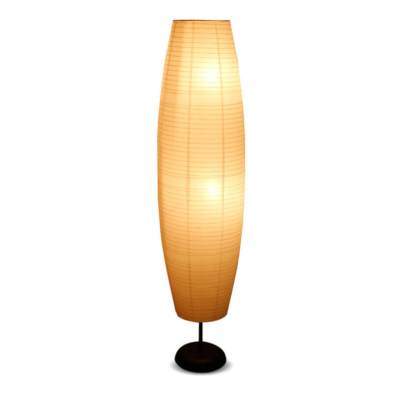 LumiTwins | Modern 137cm Floor Lamp with 2 Paper Lampshades