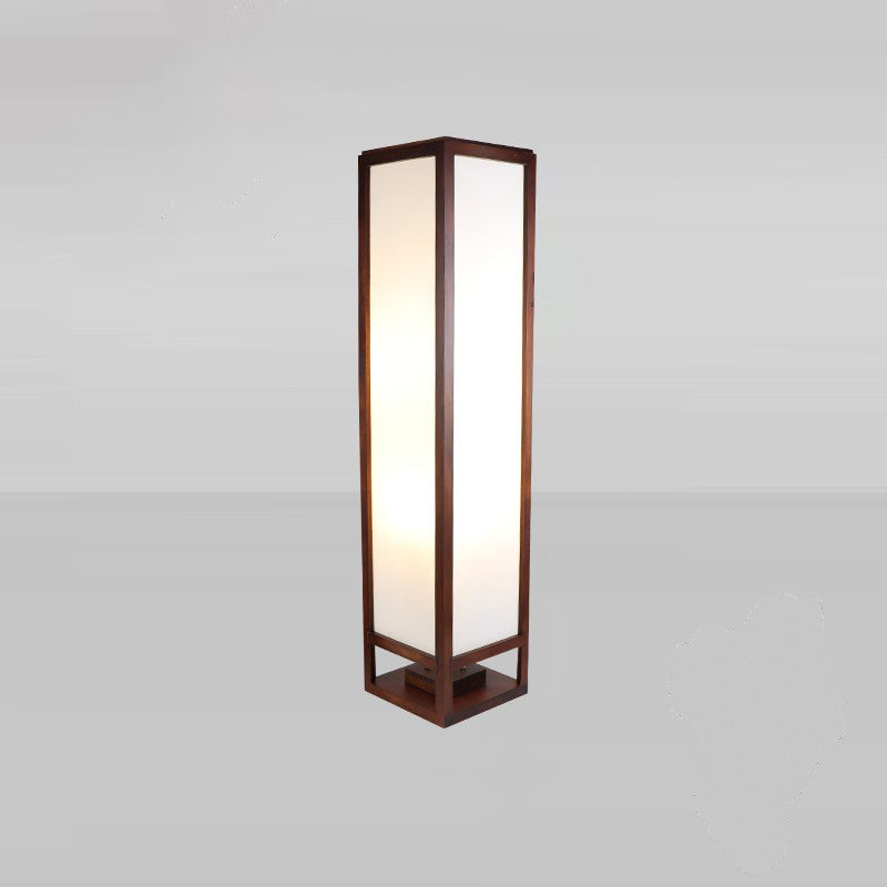 HanLume | Wooden Floor Lamp with Classic Parchment Shade