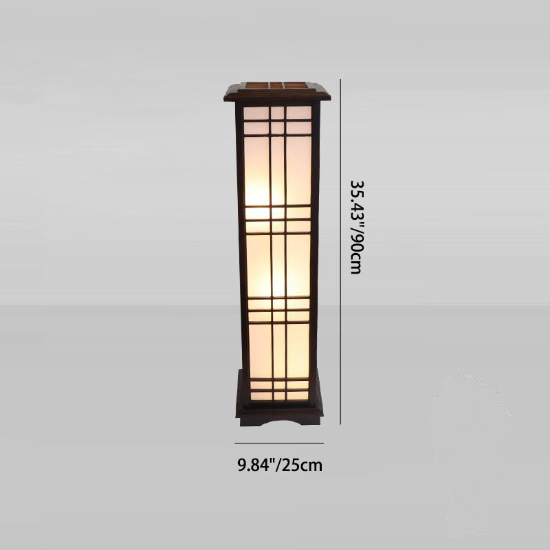 HanLume | Wooden Floor Lamp with Classic Parchment Shade