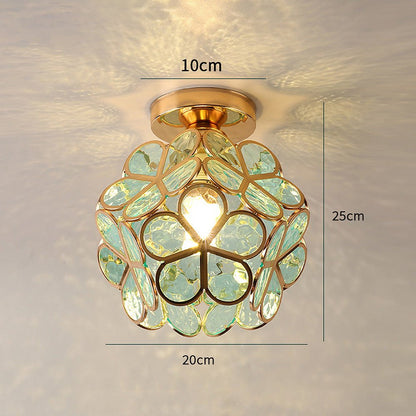 FleurLuxe | Floral Design Glass Ceiling Light for Hallway