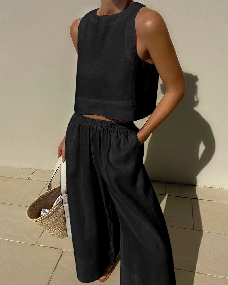 Variant image for Elegant Linen Two-Piece Set - Lightweight, Breathable & Sustainable Women's Outfit-13