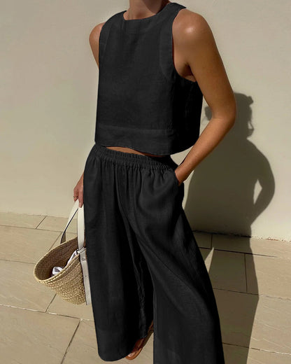 Variant image for Elegant Linen Two-Piece Set - Lightweight, Breathable & Sustainable Women's Outfit-13