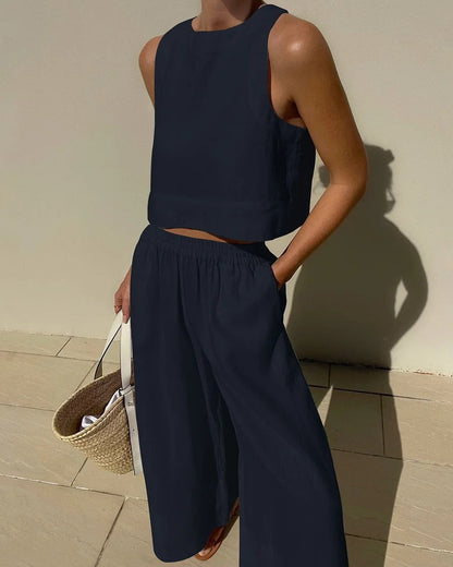 Variant image for Elegant Linen Two-Piece Set - Lightweight, Breathable & Sustainable Women's Outfit-19