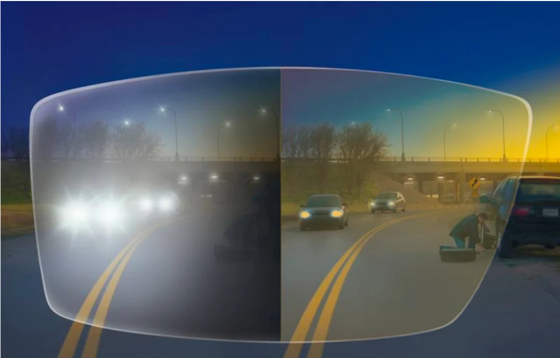 GlareCut | Night driving goggles with orange tint against headlights