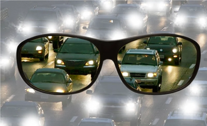 GlareCut | Night driving goggles with orange tint against headlights