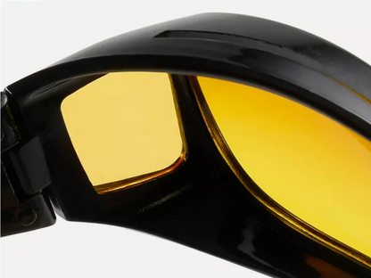 GlareCut | Night driving goggles with orange tint against headlights