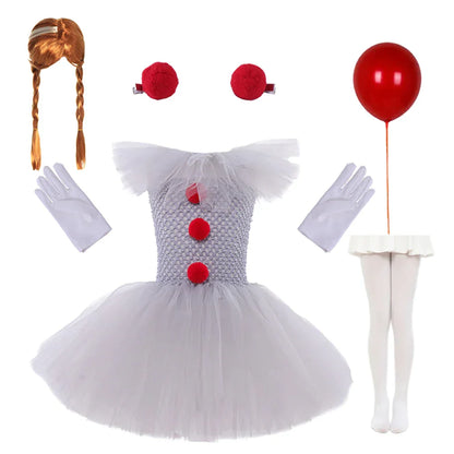 Charlotte | Creepy Clown Tutu Dress – Spooky Halloween Costume