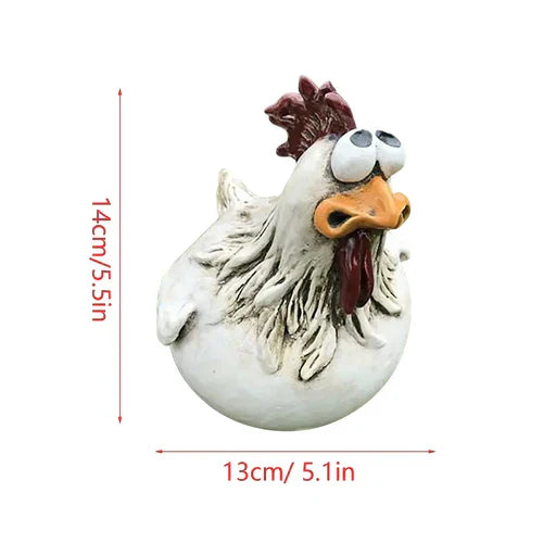 HenLaugh | Funny Chicken Fence Decoration – Resin Garden Statues