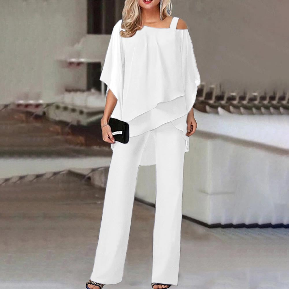 Variant image for Couture-Moda - Elegant Women's Cold Shoulder 2-Piece Set for Effortless Style-13