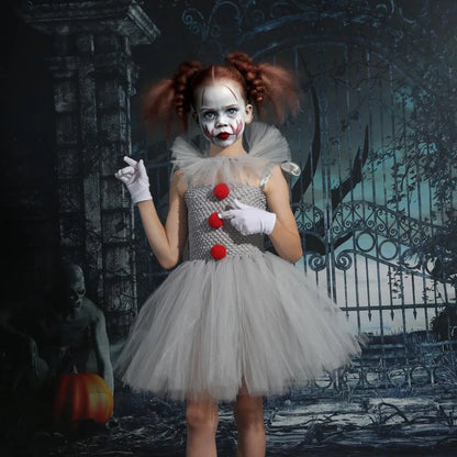 Charlotte | Creepy Clown Tutu Dress – Spooky Halloween Costume