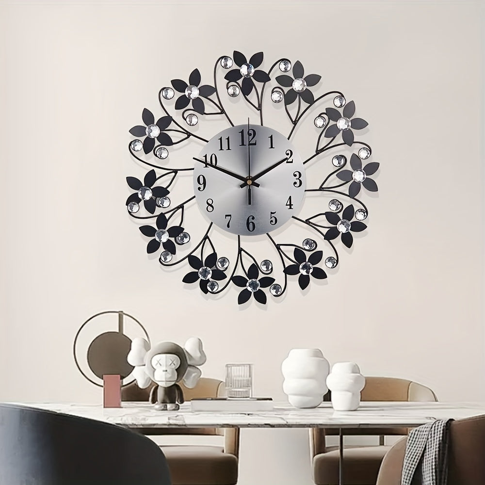 Silent Metal Wall Clock l Round Decorative Clock for Living Room1