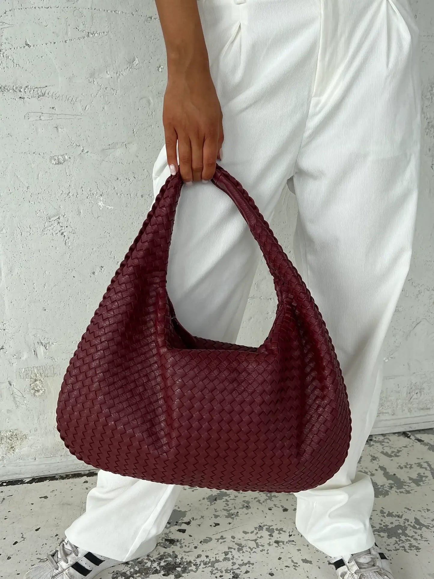 JackieWeave | Woven Crossbody Bag – Compact, Organised Interior