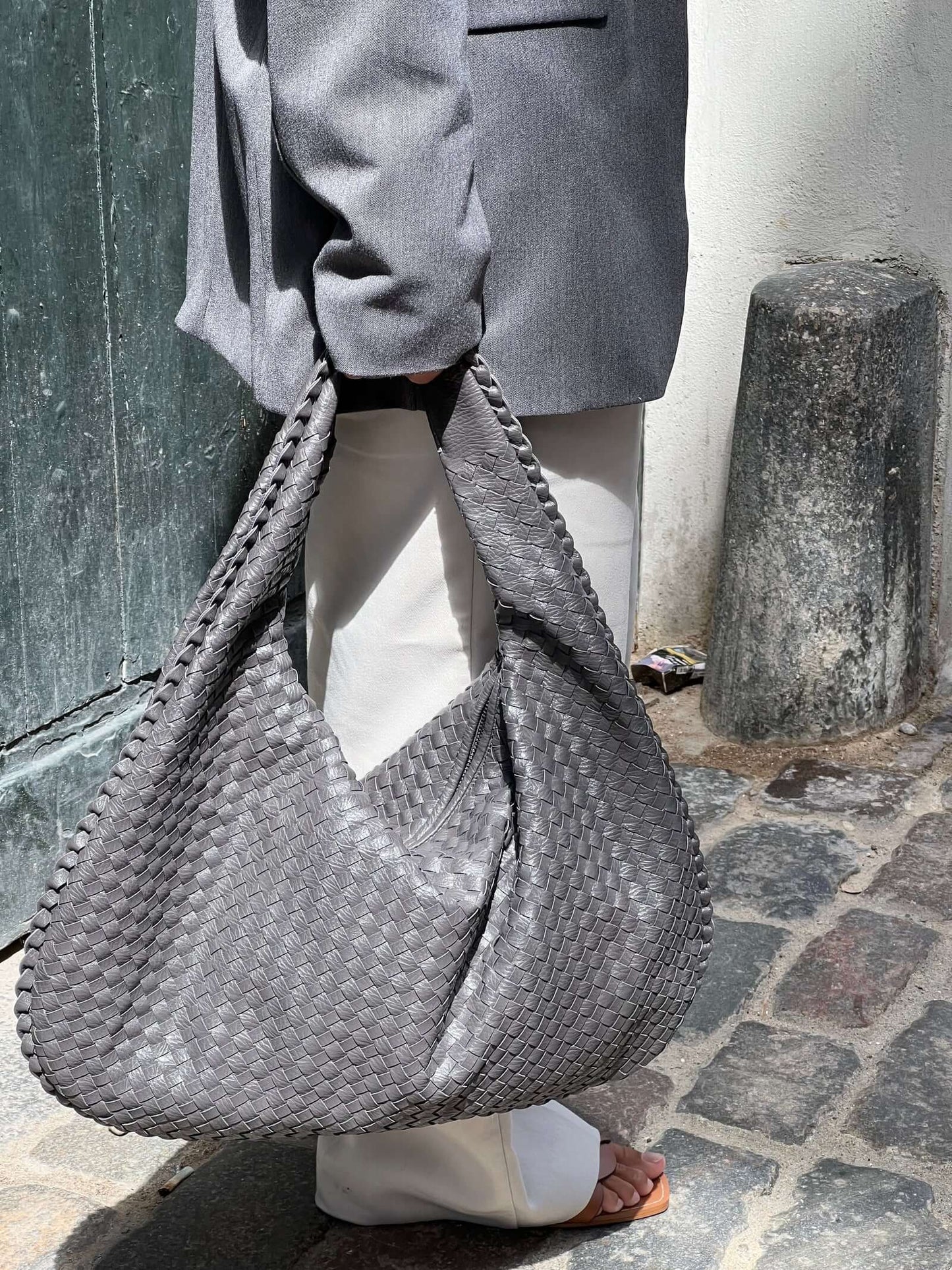 JackieWeave | Woven Crossbody Bag – Compact, Organised Interior