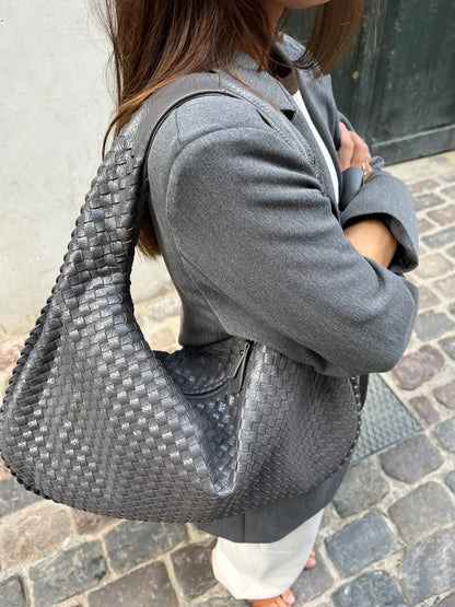 JackieWeave | Woven Crossbody Bag – Compact, Organised Interior