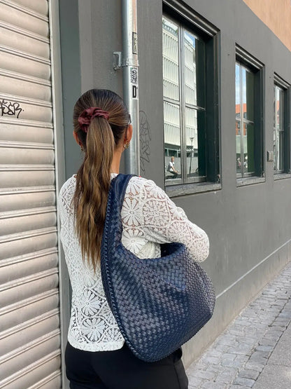 JackieWeave | Woven Crossbody Bag – Compact, Organised Interior