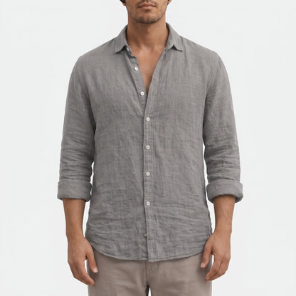 Solvire - Relaxed Fit Long Sleeve Casual Shirt
