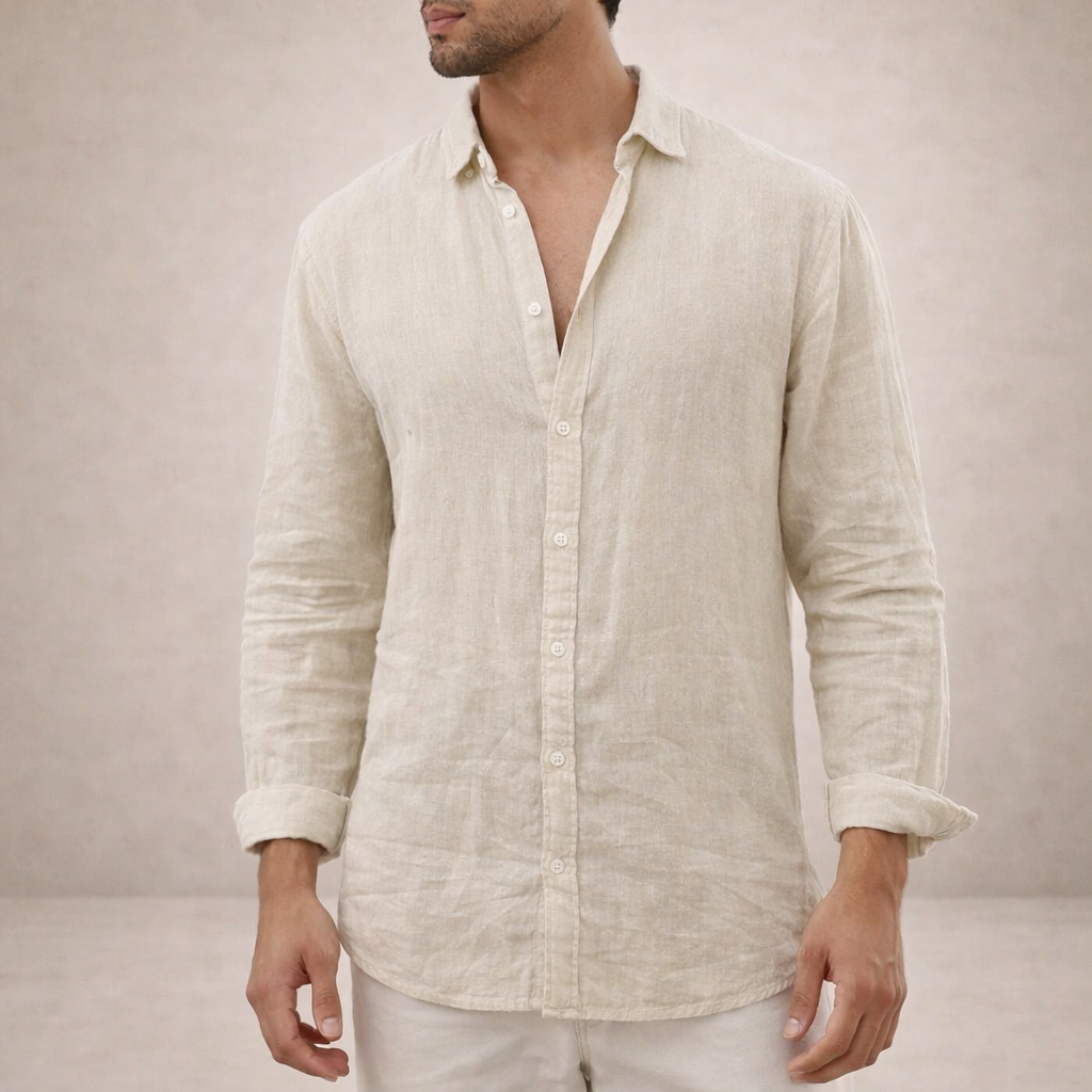Solvire - Relaxed Fit Long Sleeve Casual Shirt