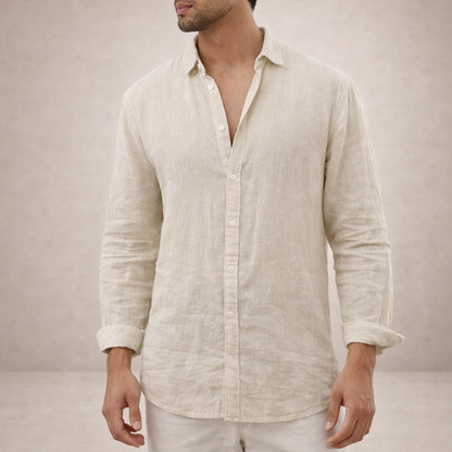 Solvire - Relaxed Fit Long Sleeve Casual Shirt
