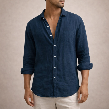 Solvire - Relaxed Fit Long Sleeve Casual Shirt