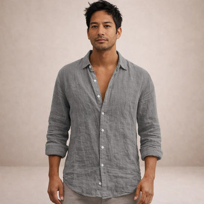 Solvire - Relaxed Fit Long Sleeve Casual Shirt