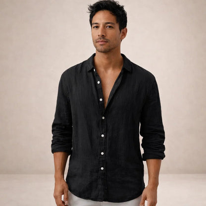 Solvire - Relaxed Fit Long Sleeve Casual Shirt