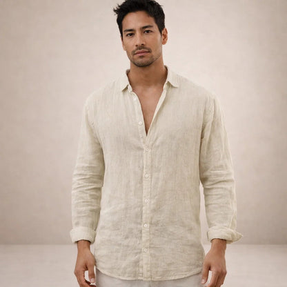 Solvire - Relaxed Fit Long Sleeve Casual Shirt