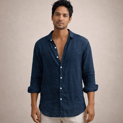 Solvire - Relaxed Fit Long Sleeve Casual Shirt