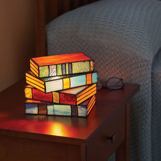 BrightStacks | Colorful Glass Bookshelf Lamp
