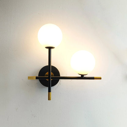 SteelSphere | Double Glass Ball Wall Light4