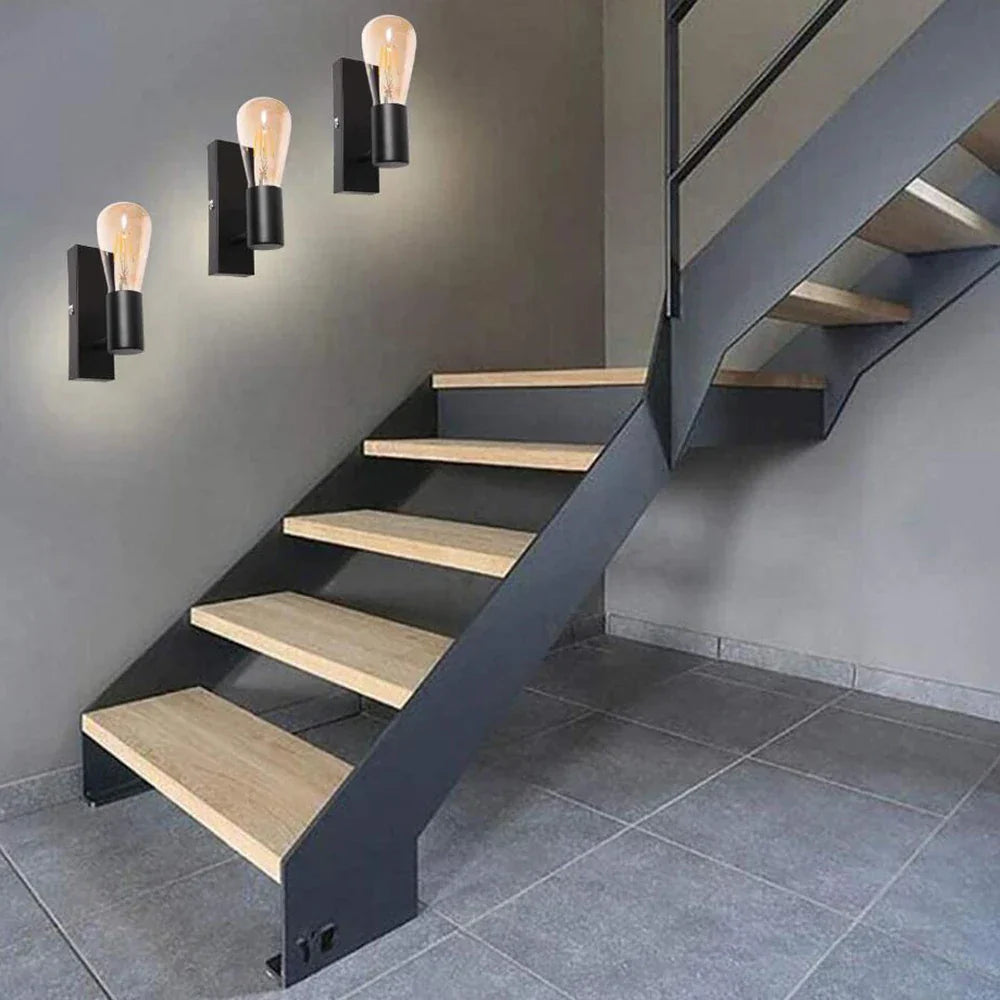 StepBright | Modern Glass and Black Wall Light1