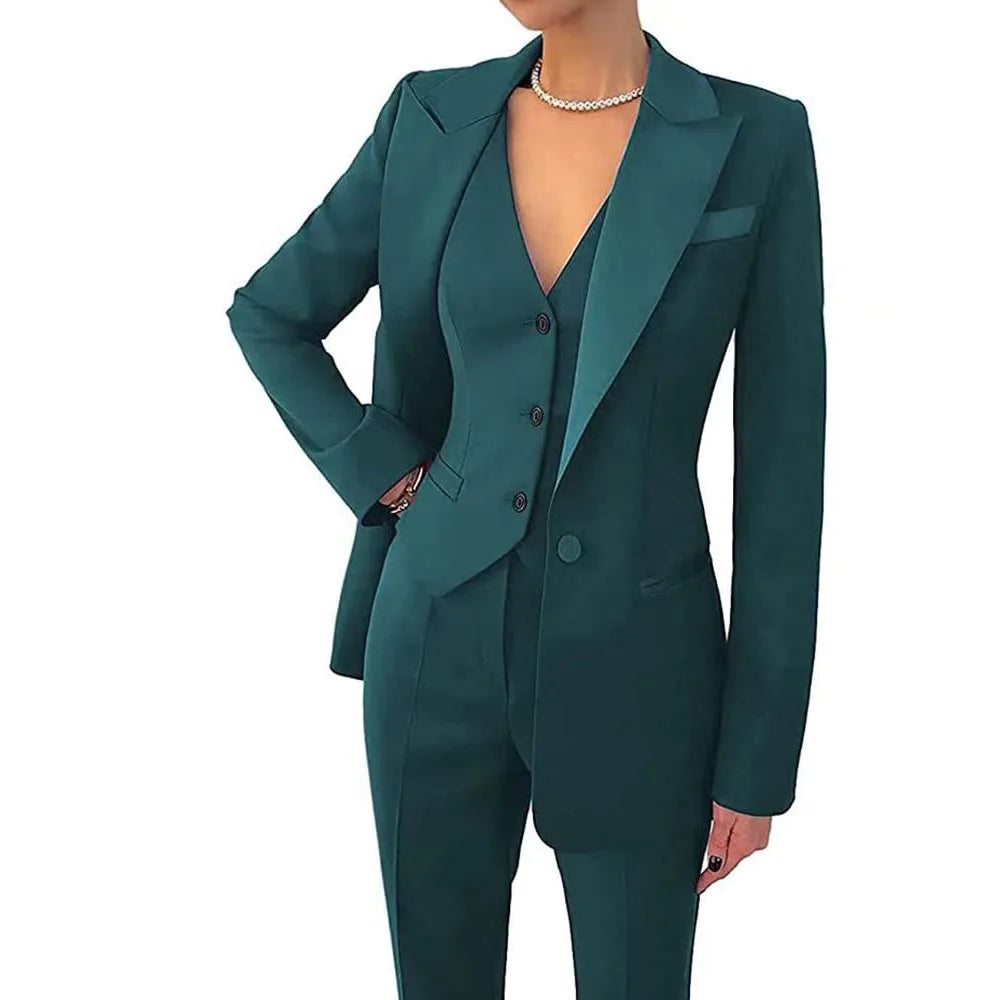 Variant image for Elegance-Urban - Women's Suit 3-Piece Set with Blazer, Vest & Trousers-11