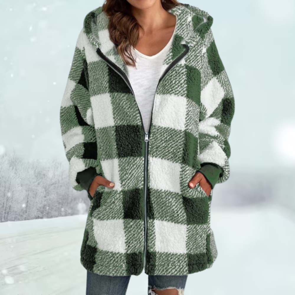 Tina | Checkered Winter Jacket with Hood2