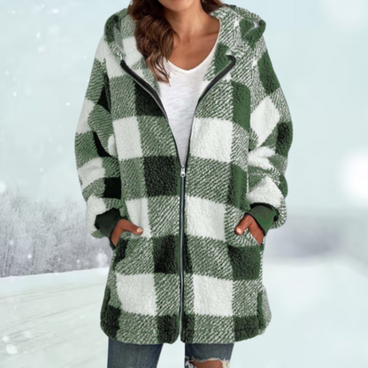 Tina | Checkered Winter Jacket with Hood2