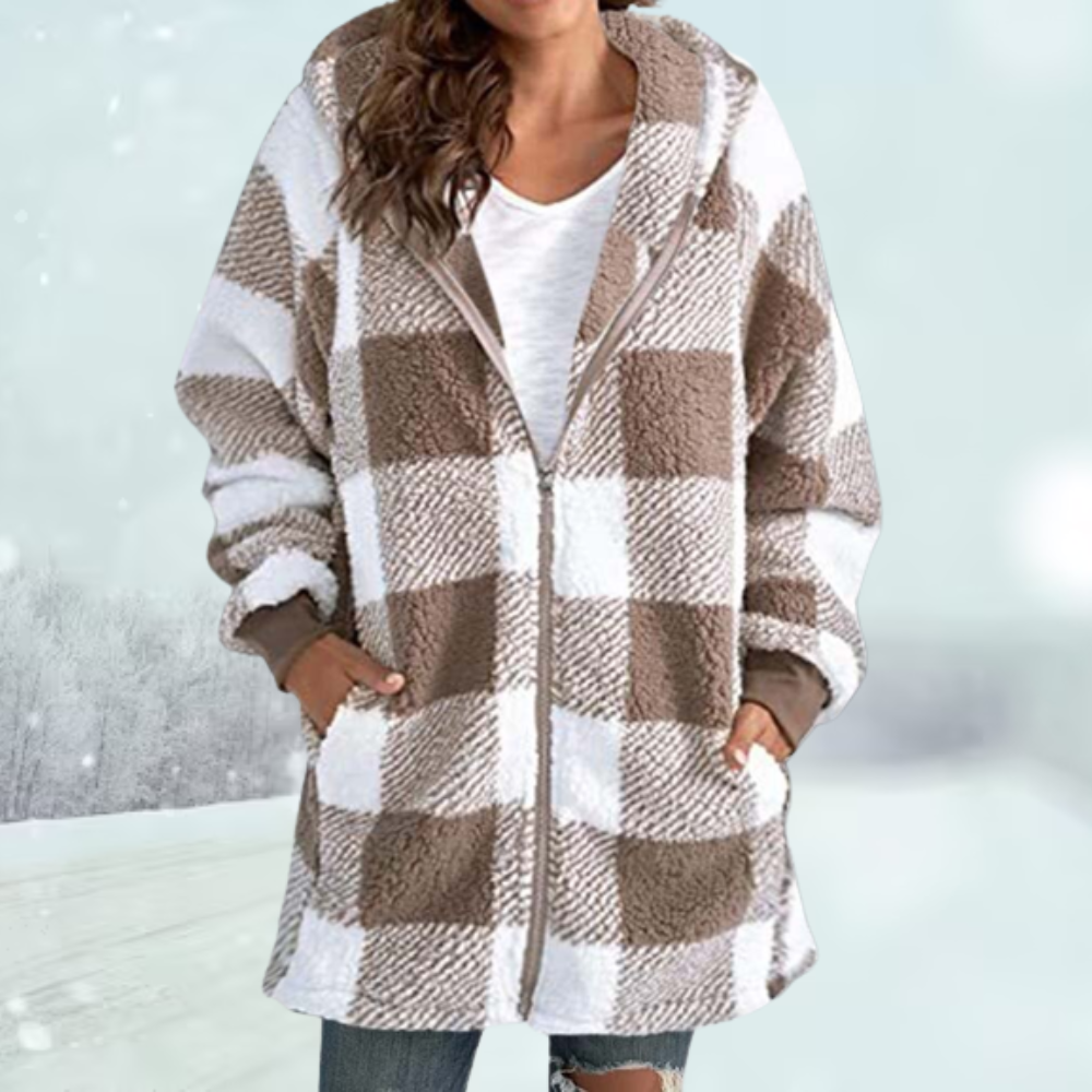 Tina | Checkered Winter Jacket with Hood3