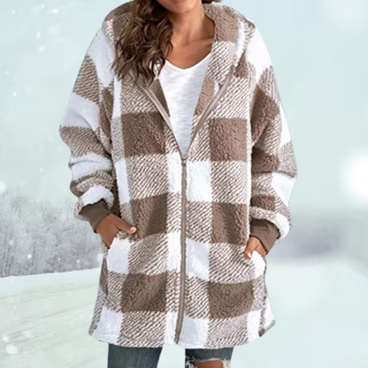 Tina | Checkered Winter Jacket with Hood3