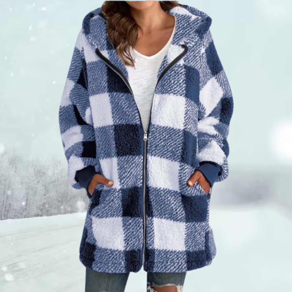 Tina | Checkered Winter Jacket with Hood5