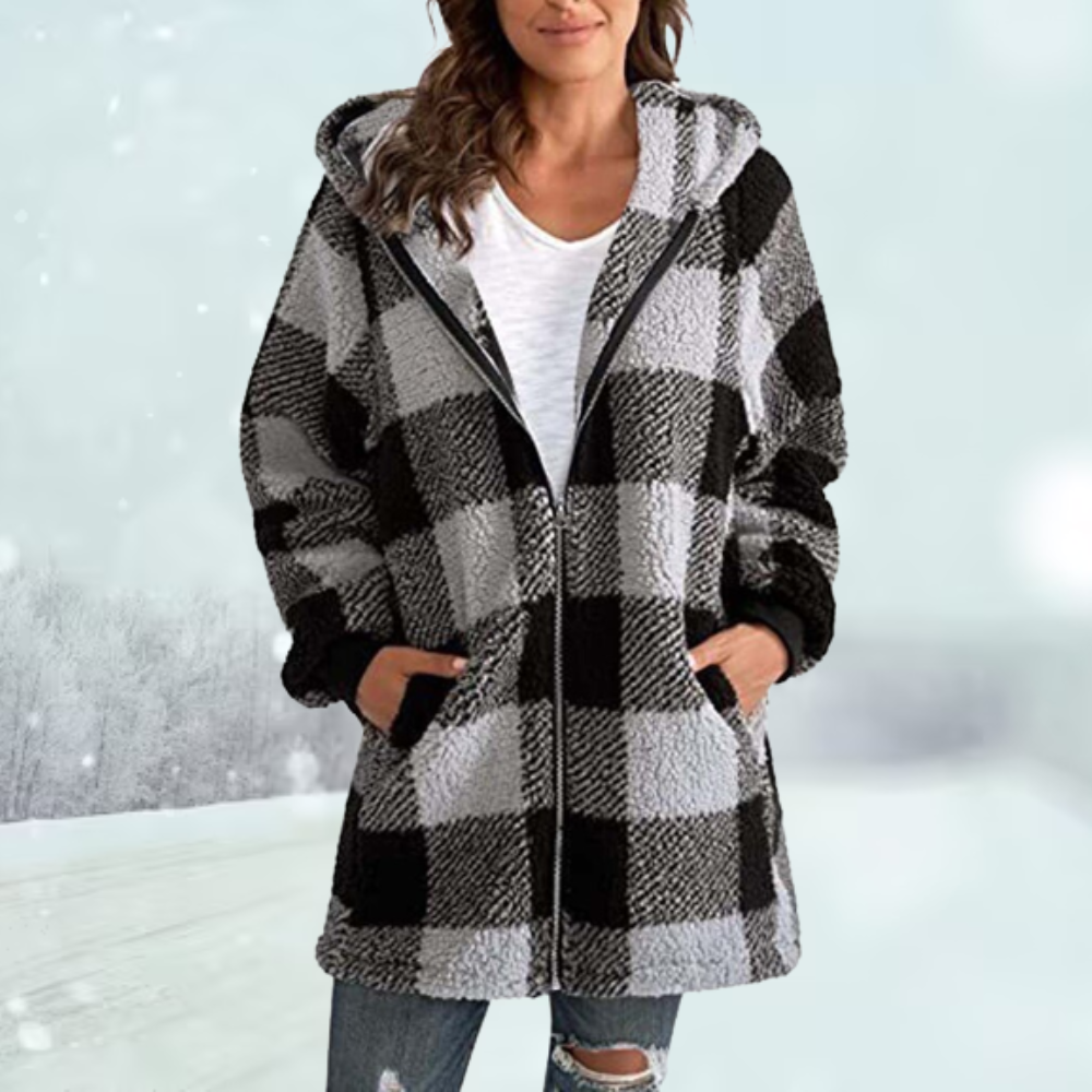 Tina | Checkered Winter Jacket with Hood6
