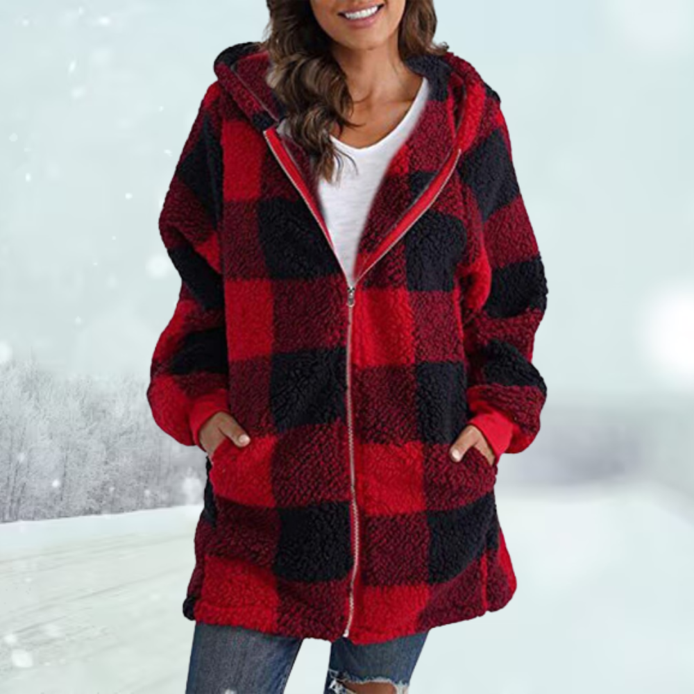 Tina | Checkered Winter Jacket with Hood7