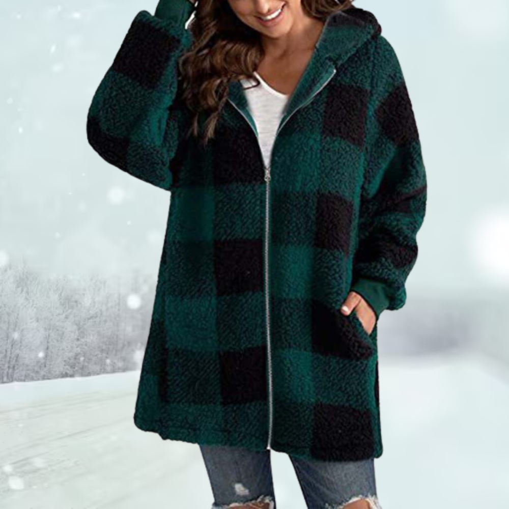 Tina | Checkered Winter Jacket with Hood8