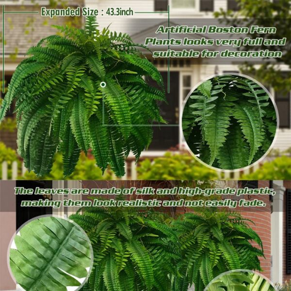 FernLuxe | UV-Resistant Artificial Boston Fern with 18 Fronds