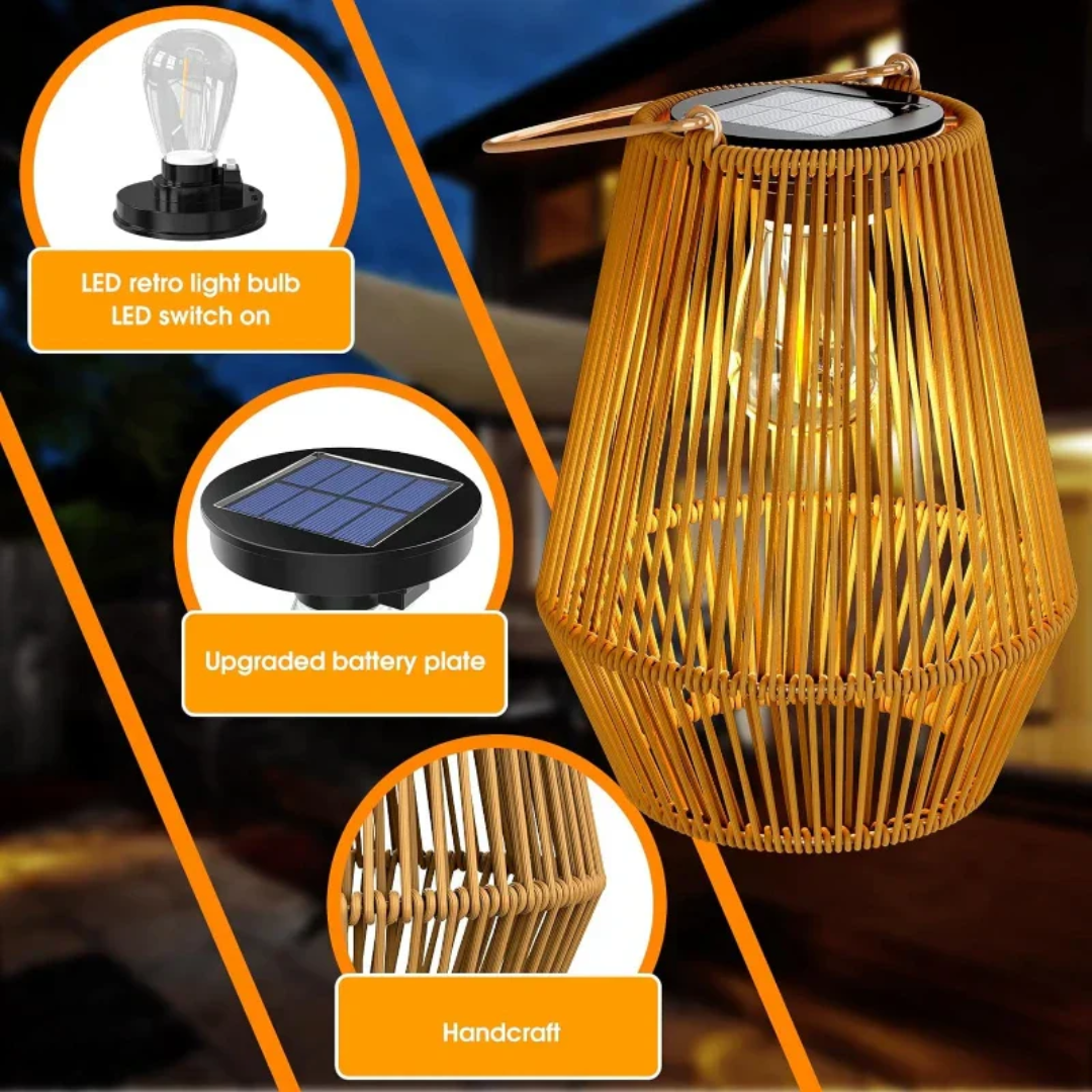 SunWeave | Handcrafted Waterproof Solar Garden Lantern