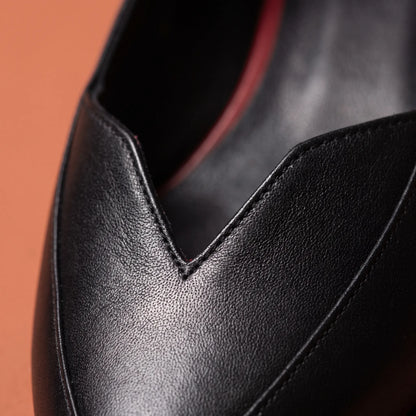 Vampera - Pointed Toe Low Heel Court Shoes